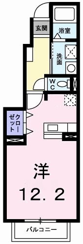 優美　Ｂ 101号室 間取り