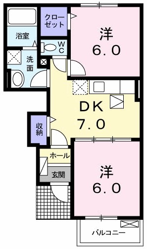 セゾン　ジェルメ　Ⅲ 102号室 間取り