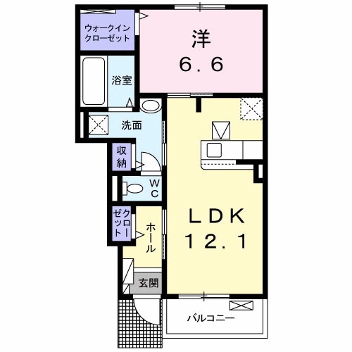 メゾンブローテ　Ｉ 103号室 間取り