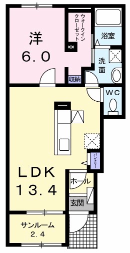 グランハピネス　Ⅵ 103号室 間取り
