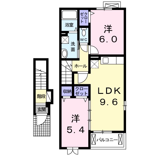 オルゴール　Ⅱ 203号室 間取り
