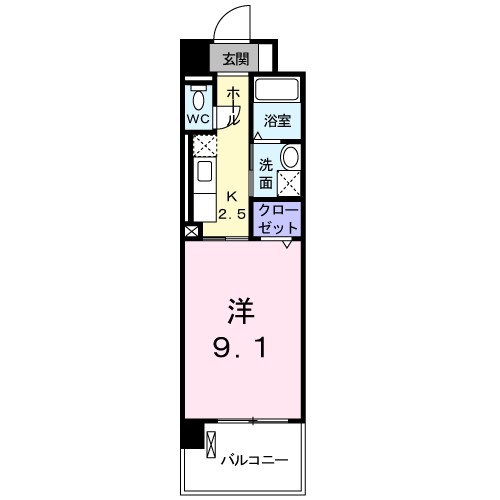ニューカレント 206号室 間取り