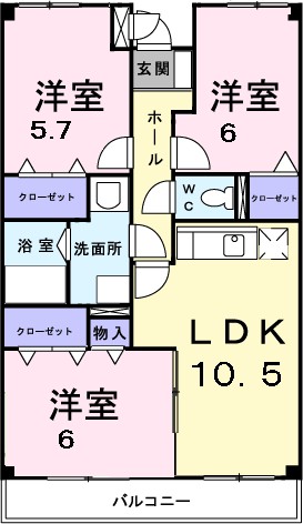 ＳＫＹ　ＭＡＮＳＩＯＮ 402号室 間取り