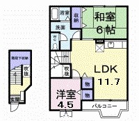 コーポ　ロアール　Ｂ 202号室 間取り