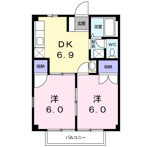 コーポ　すまいるはうす 202号室 間取り