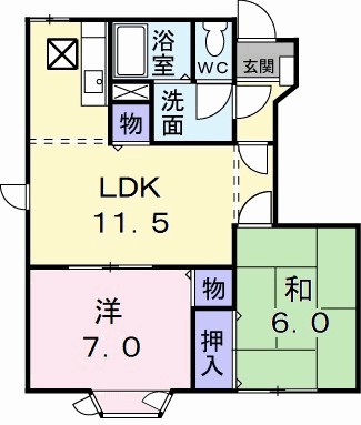 シャトー竹島 103号室 間取り