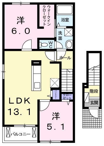 アルバ・グランデ　Ⅱ 201号室 間取り