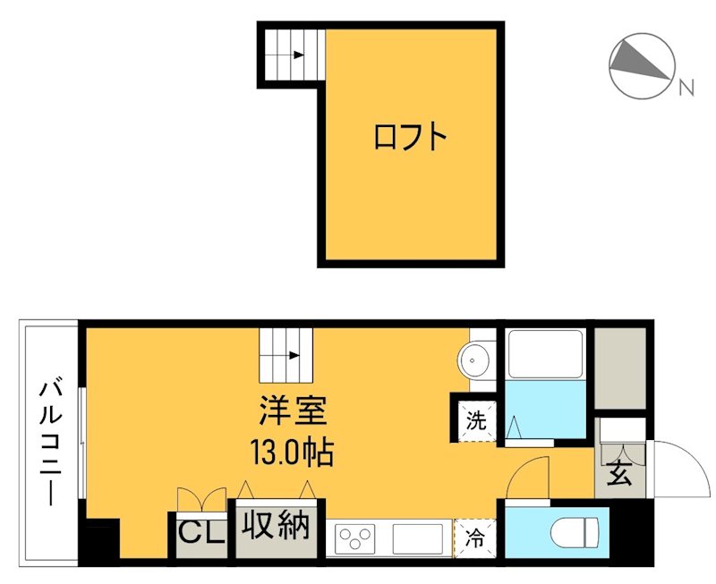 カーサ・ローズヴェール E-1号室 間取り