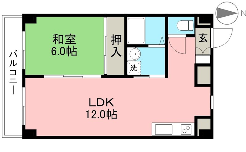 アサヒコート 110号室 間取り
