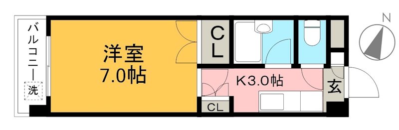 ジョイフル若草 302号室 間取り