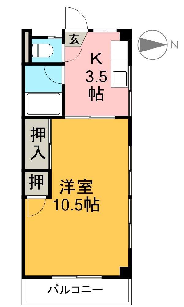 ＳＩＮＡＪＹＵＲＩＭＥ・ＡＲＫ 305号室 間取り