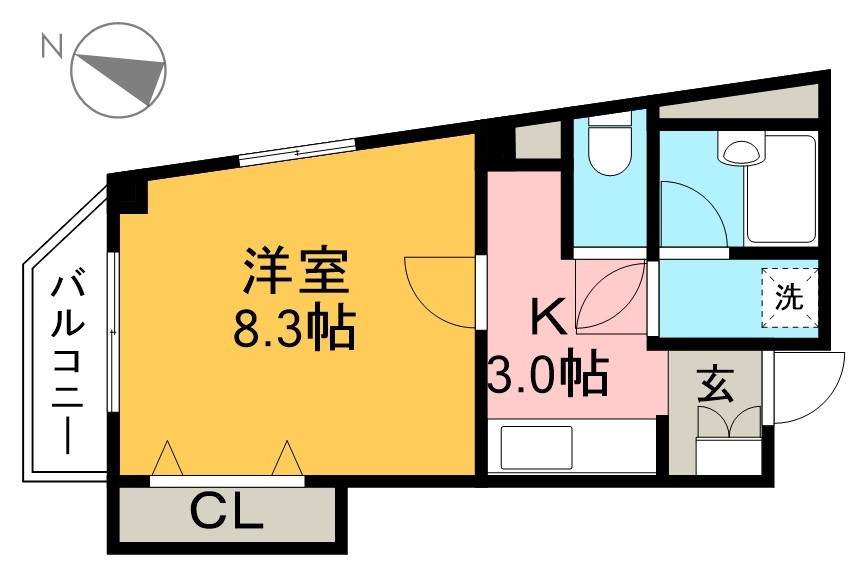 メゾンますがた 2D号室 間取り