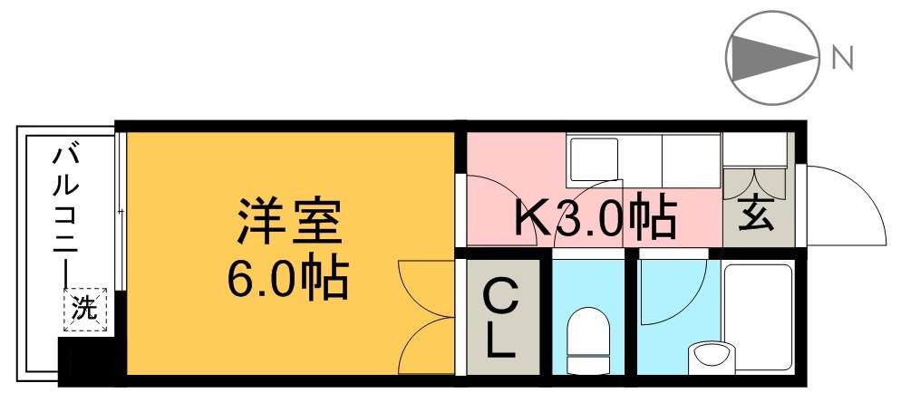 メゾーンあけぼのⅢ 803号室 間取り