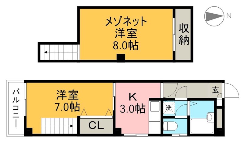 アメニティーハイツ 405号室 間取り