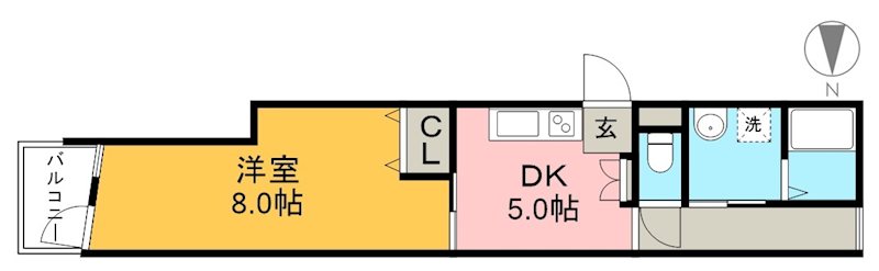 クオリア上街　鷹城館 1212号室 間取り