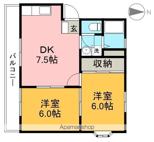 オルテンハウス　Ｂ棟 201号室 間取り