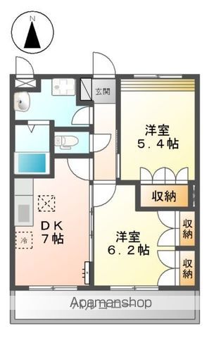 グリーングランデⅡ 102号室 間取り