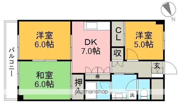 汐江ハイツ 401号室 間取り