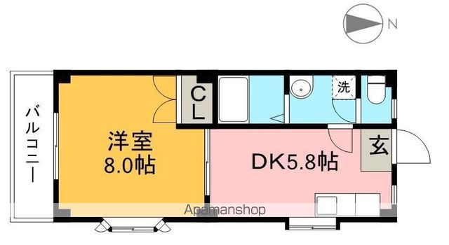 ＣＯＺＹ　ＣＯＵＲＴ 206号室 間取り