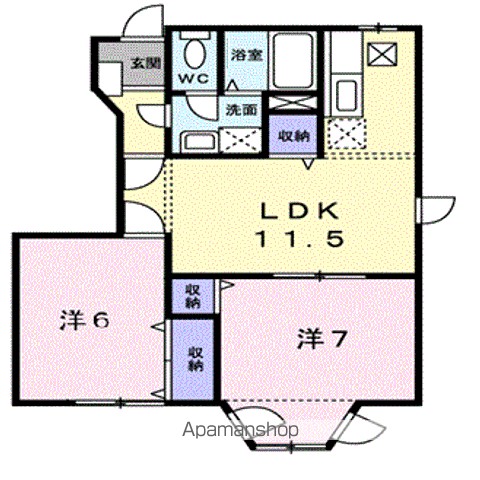 ハイム万々 101号室 間取り