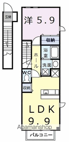 ベルヴェデーレ 201号室 間取り