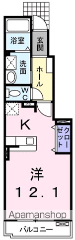松岡ハイツⅡ　Ｂ 103号室 間取り
