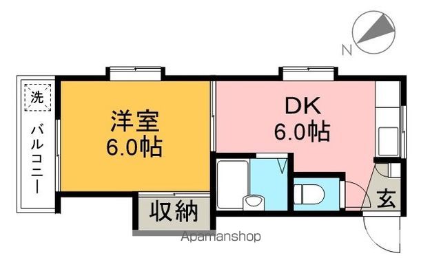 コーポＹＯＫＯＹＡＭＡ 201号室 間取り