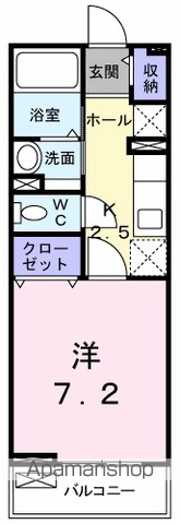 プランドール 206号室 間取り