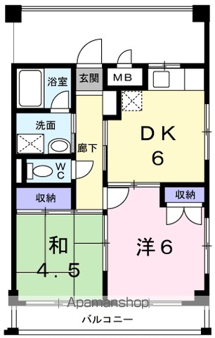 コーポ　くるみの木 201号室 間取り