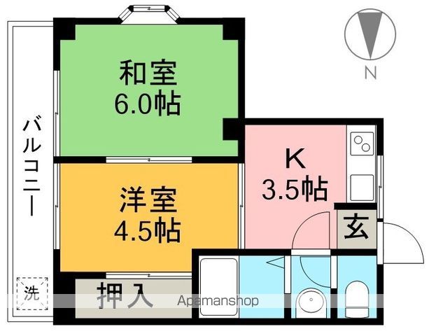 城山ハイツ唯 301号室 間取り