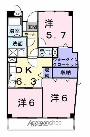 ソレイユ神田 201号室 間取り
