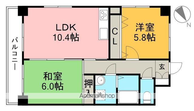 Ｂａｌｃｏｎｙ８南の丸 603号室 間取り