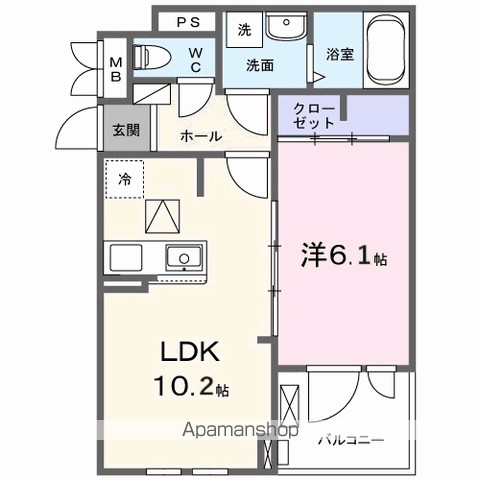 Ｖｉｌｌａ　Ｐｕｒｕｍｉｅ 103号室 間取り