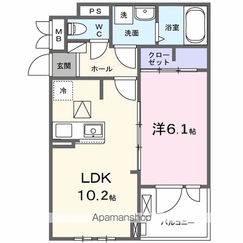Ｖｉｌｌａ　Ｐｕｒｕｍｉｅ 103号室 間取り