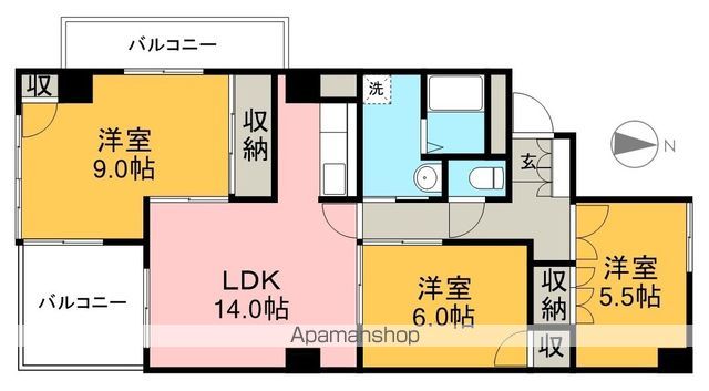 ハイツ永国寺 503号室 間取り