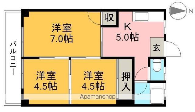 アビタシオン長野 3B号室 間取り