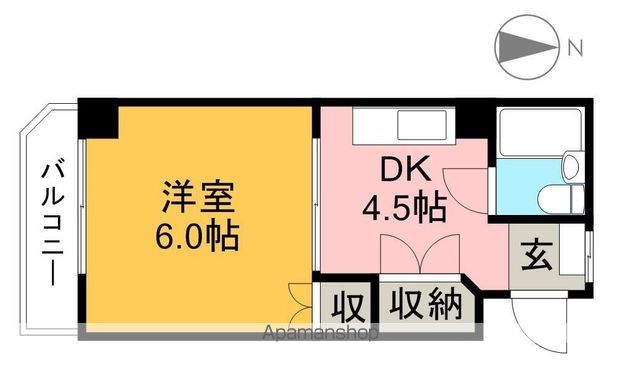 永国寺ハイツ 203号室 間取り