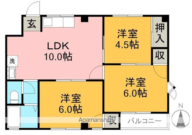 ライブコーポ若草 302号室 間取り