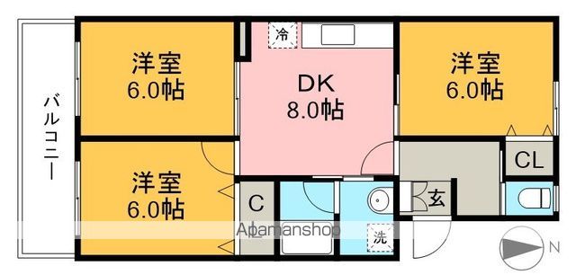 リバーハイツ比島Ⅰ 102号室 間取り