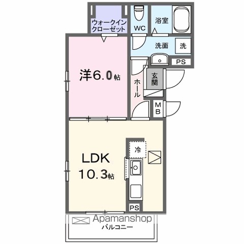 Ｖｉｌｌａ　Ｐｕｒｕｍｉｅ 101号室 間取り