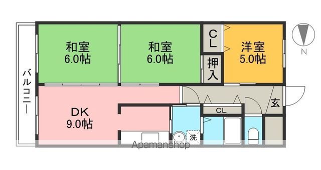 セゾンＳＡＫＡＭＯＴＯ 207号室 間取り