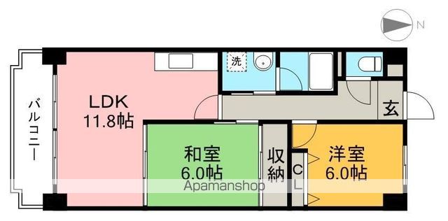 サンハイツ上町（１） 603号室 間取り