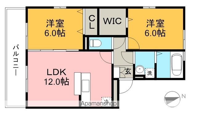 リビングタウン薊野 202号室 間取り