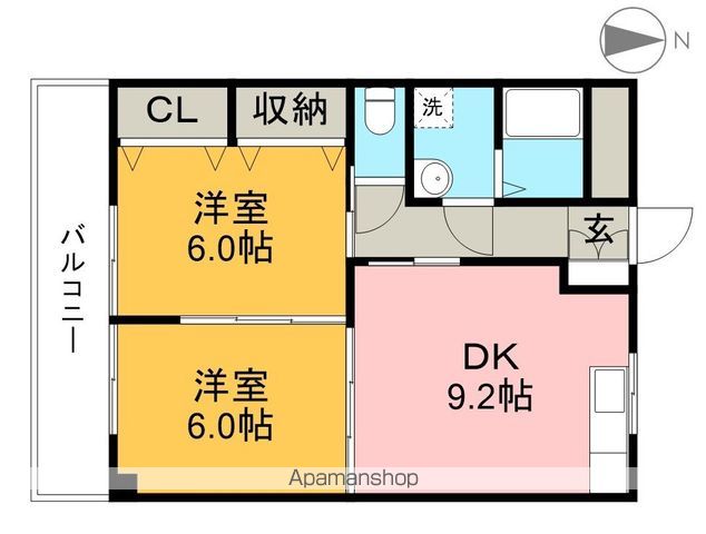 ハイツ　ハピィバリーⅡ　Ｅ棟 217号室 間取り