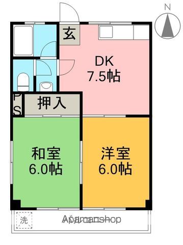 第３コーポ谷内 302号室 間取り