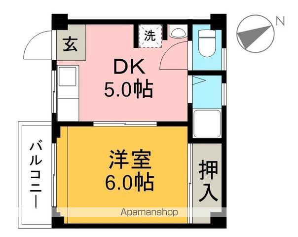 リバープール新田 303号室 間取り