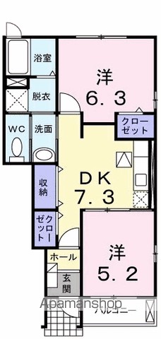 グリーンガーデン・いの 104号室 間取り