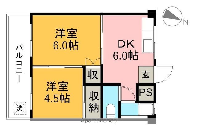 コーポ西村Ⅰ C-2号室 間取り