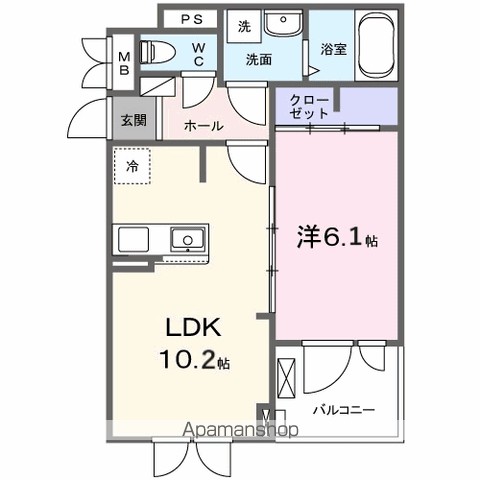 Ｖｉｌｌａ　Ｐｕｒｕｍｉｅ 203号室 間取り