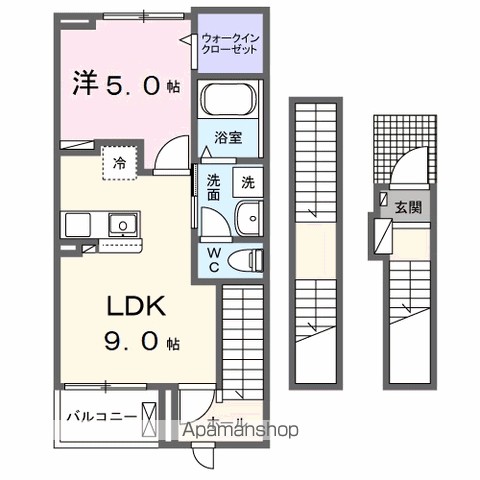 サイカス桟橋通 303号室 間取り